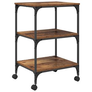 vidaXL Printerstand Oud Hout 50 x 41 x 75 cm Bewerkt hout