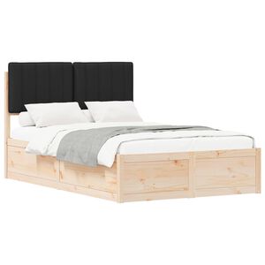 vidaXL Bedframe met Gevoerd Hoofdgedeelte Zwart 120 x 200 cm