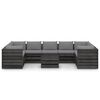 vidaXL 10-delige Loungeset met kussens grijs ge&iuml;mpregneerd hout