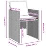 vidaXL Tuin eettafelset met kussen 9 pcs Lichtgrijs poly rattan