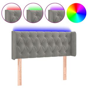 vidaXL Hoofdbord LED 103x16x78/88 cm fluweel lichtgrijs