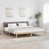vidaXL Bedframe Bruin en taupe 200 x 200 cm Massief grenenhout