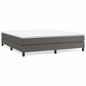vidaXL Boxspring bed kunstleer grijs 180x200 cm