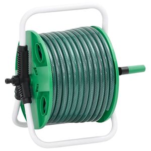 vidaXL Slanghaspel vrijstaand met 20 m slang PVC groen