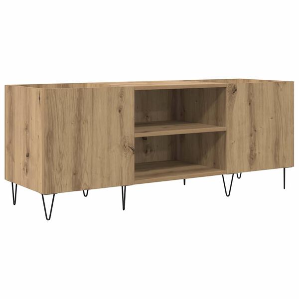 vidaXL Platenkast met plank met opslag Artisan Eiken 121 x 38 x 48 cm