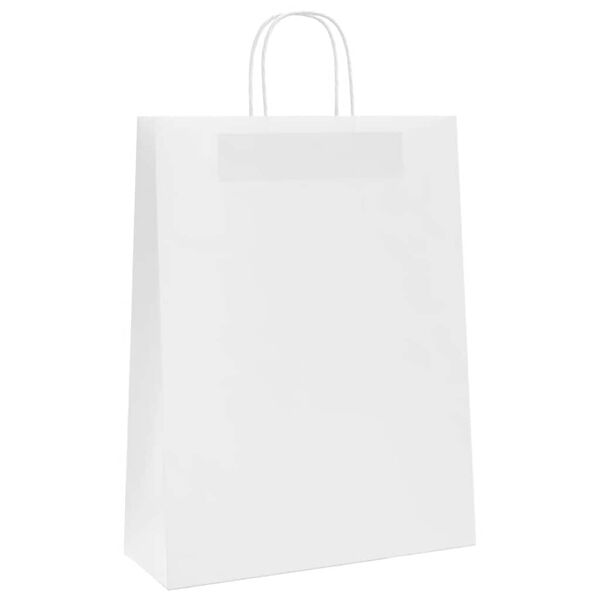 vidaXL Papieren zakken 50 st met hengsels 32x12x42 cm wit