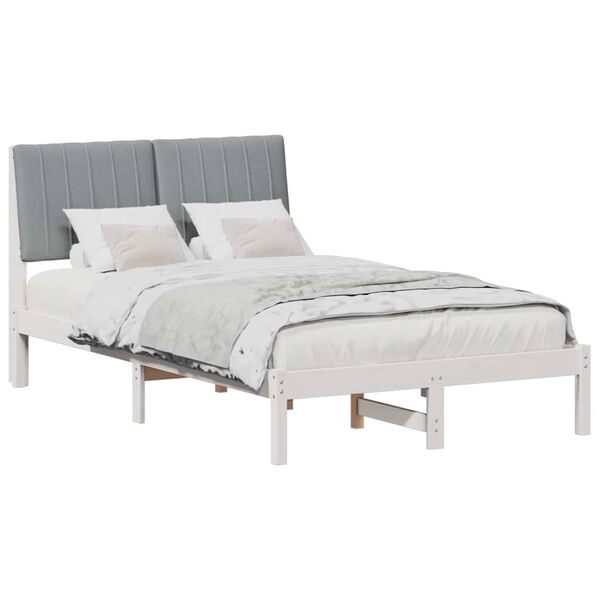 vidaXL Bedframe met hoofdeinde Wit 120 x 190 cm Massief grenenhout