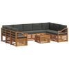 vidaXL Sofa-Sets 10 pcs Natuurlijk en Antraciet Massief Acaciahout