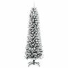 vidaXL Kunstkerstboom met 300 LED Wit 210 cm PVC en Metaal en Plastic