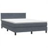 vidaXL Boxspring met matras fluweel donkergrijs 140x210 cm