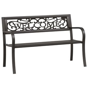 vidaXL Tuinbank 125 cm staal zwart