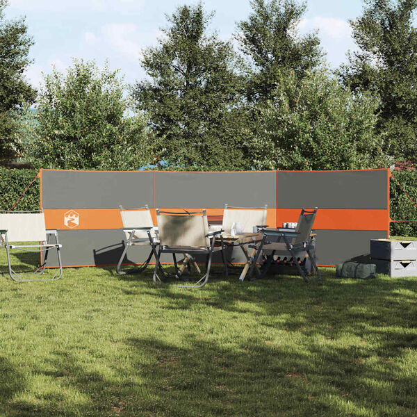 vidaXL Windscherm camping waterdicht 490x123 cm grijs en oranje