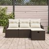 vidaXL Tuinbankenset met kussen 4 pcs Bruin en Cr&egrave;me poly rattan