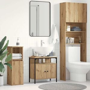 vidaXL Wastafelkast 60x30x60 cm spaanplaat ambachtelijk eikenkleurig