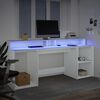 vidaXL Bureau met LED-verlichting 200x55x91 cm bewerkt hout wit