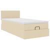 vidaXL Ottoman bed met matras 80x200cm stof cr&egrave;mekleurig