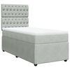 vidaXL Boxspring met matras fluweel lichtgrijs 100x200 cm