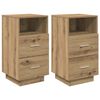 vidaXL Nachtkastjes 2 st met 2 lades 36x36x68 cm artisanaal eiken