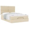 vidaXL Ottoman bed met matras 140x200cm stof crèmekleurig