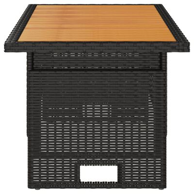 vidaXL Tuintafel 100x50x43/63 cm acaciahout en poly rattan zwart