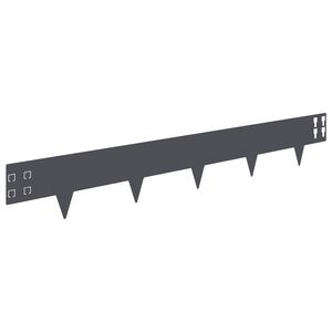 vidaXL Gazonrand 10 st 100 x 15 cm Staal Antracietkleurig