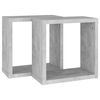vidaXL Wandschappen kubus 2 st 30x15x30 cm betongrijs