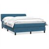 vidaXL Boxspring met matras fluweel donkerblauw 160x220 cm