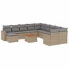 vidaXL 12-delige Loungeset met kussens poly rattan beige