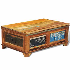 vidaXL Salontafel met opbergruimte vintage stijl gerecycled hout