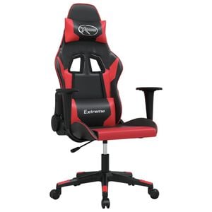 vidaXL Massage gamestoel kunstleer zwart en rood