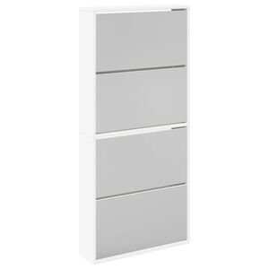 vidaXL Schoenenkast met 4 spiegels 63x17x134 cm wit
