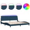 vidaXL Bedframe met LED zonder matras fluweel blauw 200x200 cm