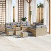 vidaXL Tuinbankenset met kussen 13 pcs Beige poly rattan