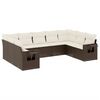 vidaXL 9-delige Loungeset met kussens poly rattan bruin