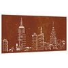 vidaXL Wanddecoratie tuin skyline-ontwerp 105x55 cm cortenstaal