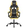 vidaXL Gamestoel met voetensteun kunstleer zwart en goudkleurig