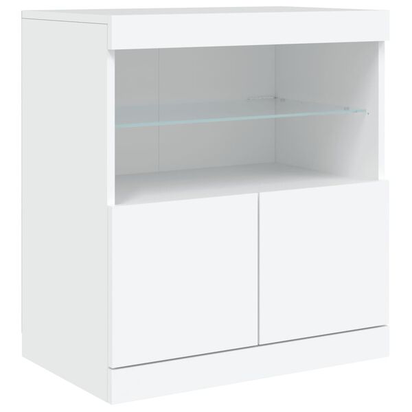 vidaXL Dressoir met LED-verlichting 60x37x67 cm wit