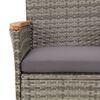 vidaXL 3-delige Bistroset met kussens poly rattan grijs