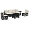 vidaXL Tuinbankenset 7 st Zwart en Cream Wit poly rattan