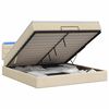 vidaXL Ottoman Bed met Matrassen en LED Cr&egrave;mekleurig 180 x 200 cm Stof
