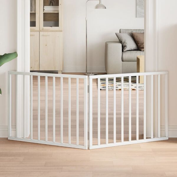 vidaXL Hondenhek opvouwbaar 2 panelen wit 160 cm populierenhout