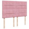 vidaXL Boxspring met matras fluweel roze 140x200 cm