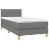 vidaXL Boxspring met matras stof donkergrijs 80x200 cm