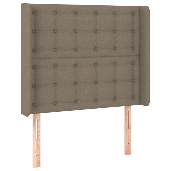 vidaXL Hoofdbord met randen 93x16x118/128 cm stof taupe