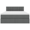 vidaXL Opbergbed met LED met matras Donkergrijs 140 x 190 cm Stof