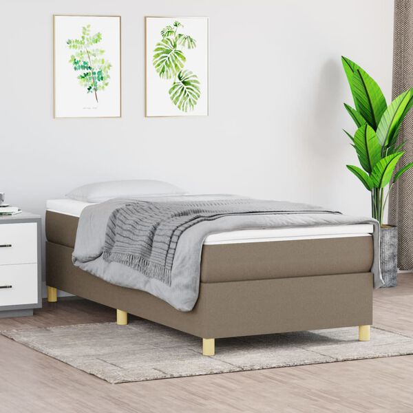 vidaXL Boxspring bed 100x200 cm stof taupe