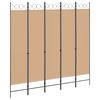 vidaXL 5-Panel Room Divider Beige 200 x 200 cm Stof