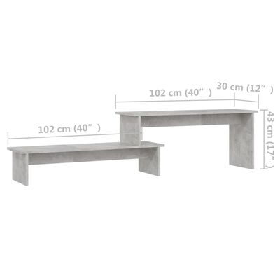 vidaXL Tv-meubel 180x30x43 cm spaanplaat betongrijs