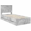 vidaXL Bedframe met lade Beton Grijs 90 x 190 cm Ingenieurshout