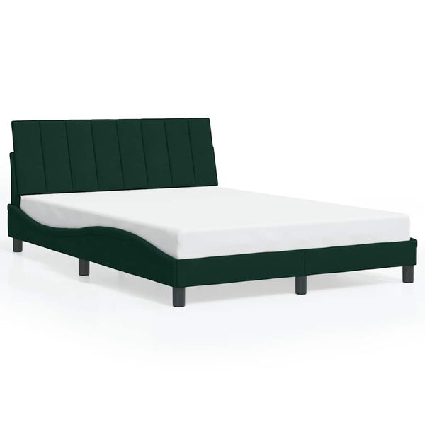 vidaXL Bedframe zonder matras "Hanko" 140x200 cm fluweel donkergroen